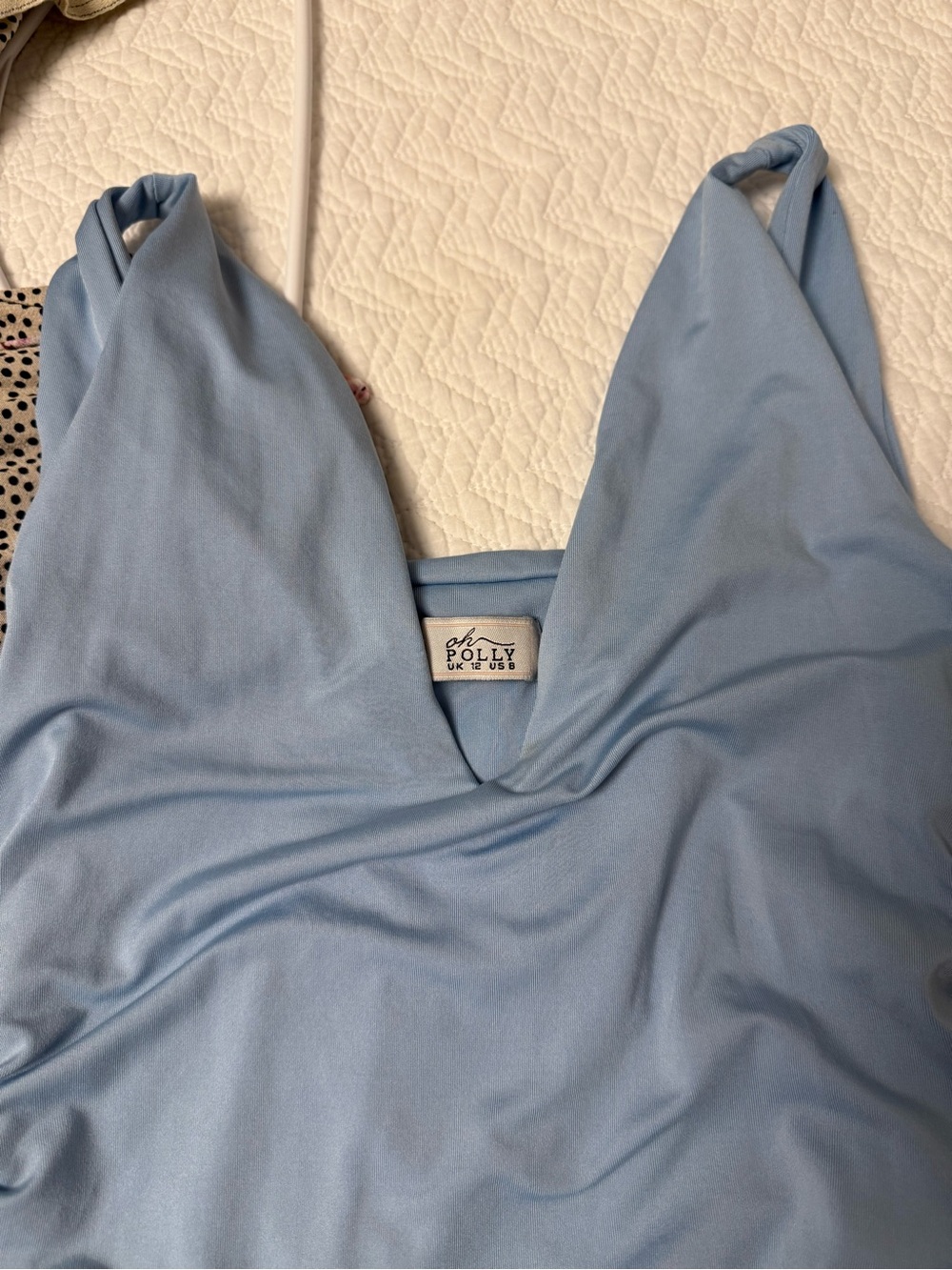 Oh Polly Powder Blue V-Neck Slip Dress